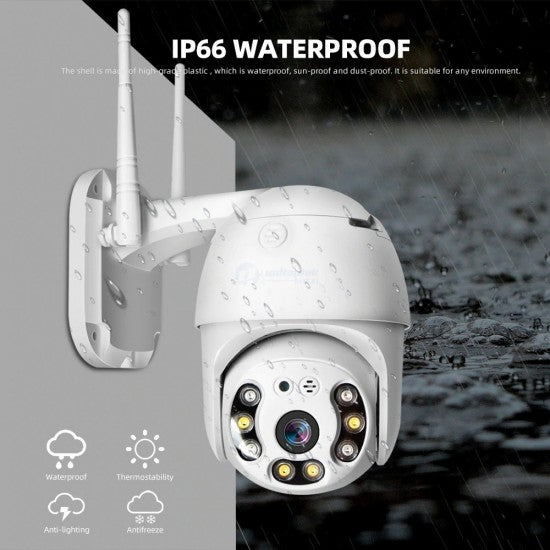 Σετ 2x Περιστρεφόμενες Ασύρματες Κάμερες WiFi 5MPX HD