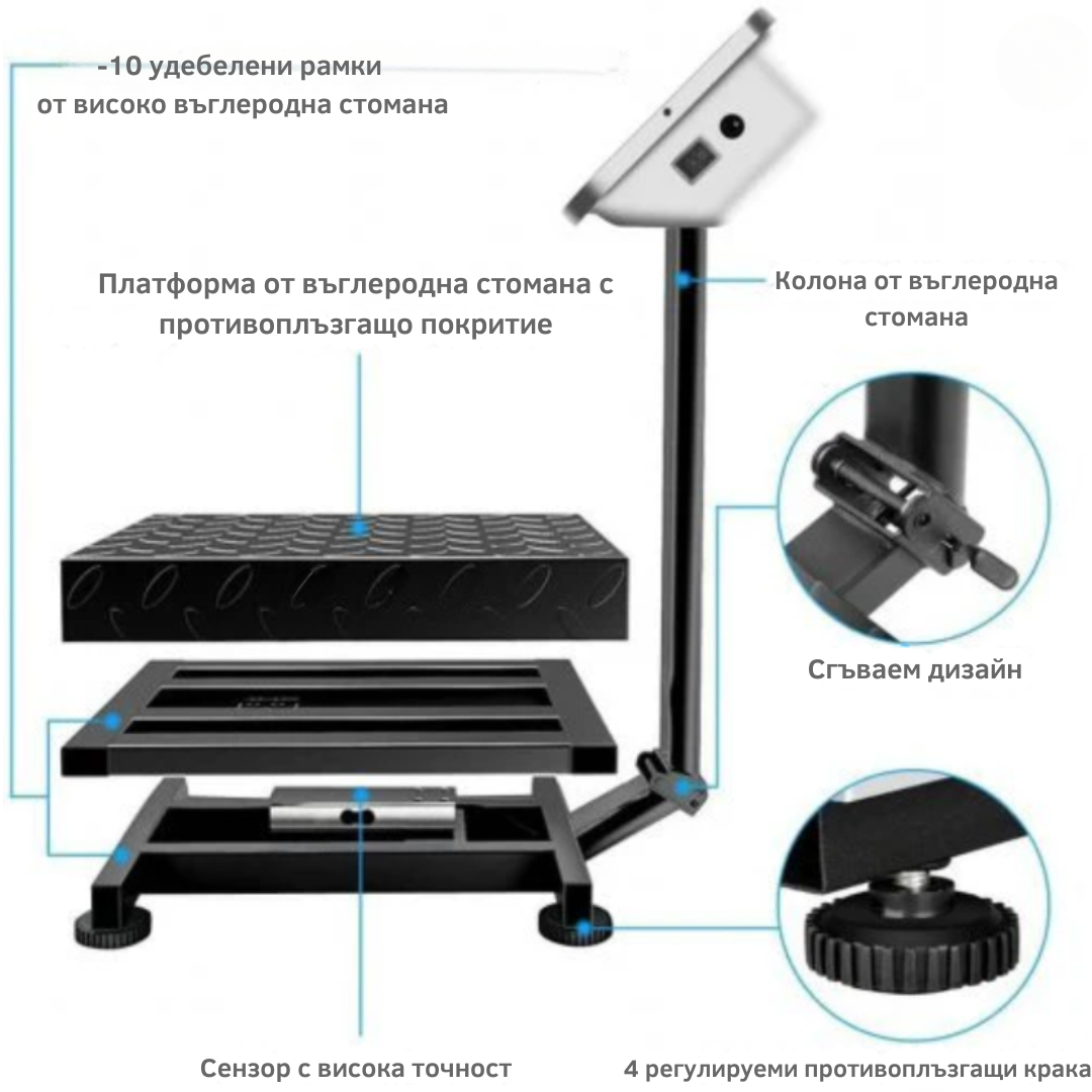 Ηλεκτρονική ζυγαριά πλατφόρμας έως 300kg - ζυγαριά πλατφόρμας με οθόνη