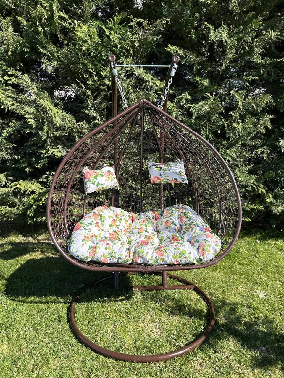 Διπλή Κουνιστή Καρέκλα Rattan - TWIN Swing για Κήπο, Αδιάβροχη, έως 350 kg

