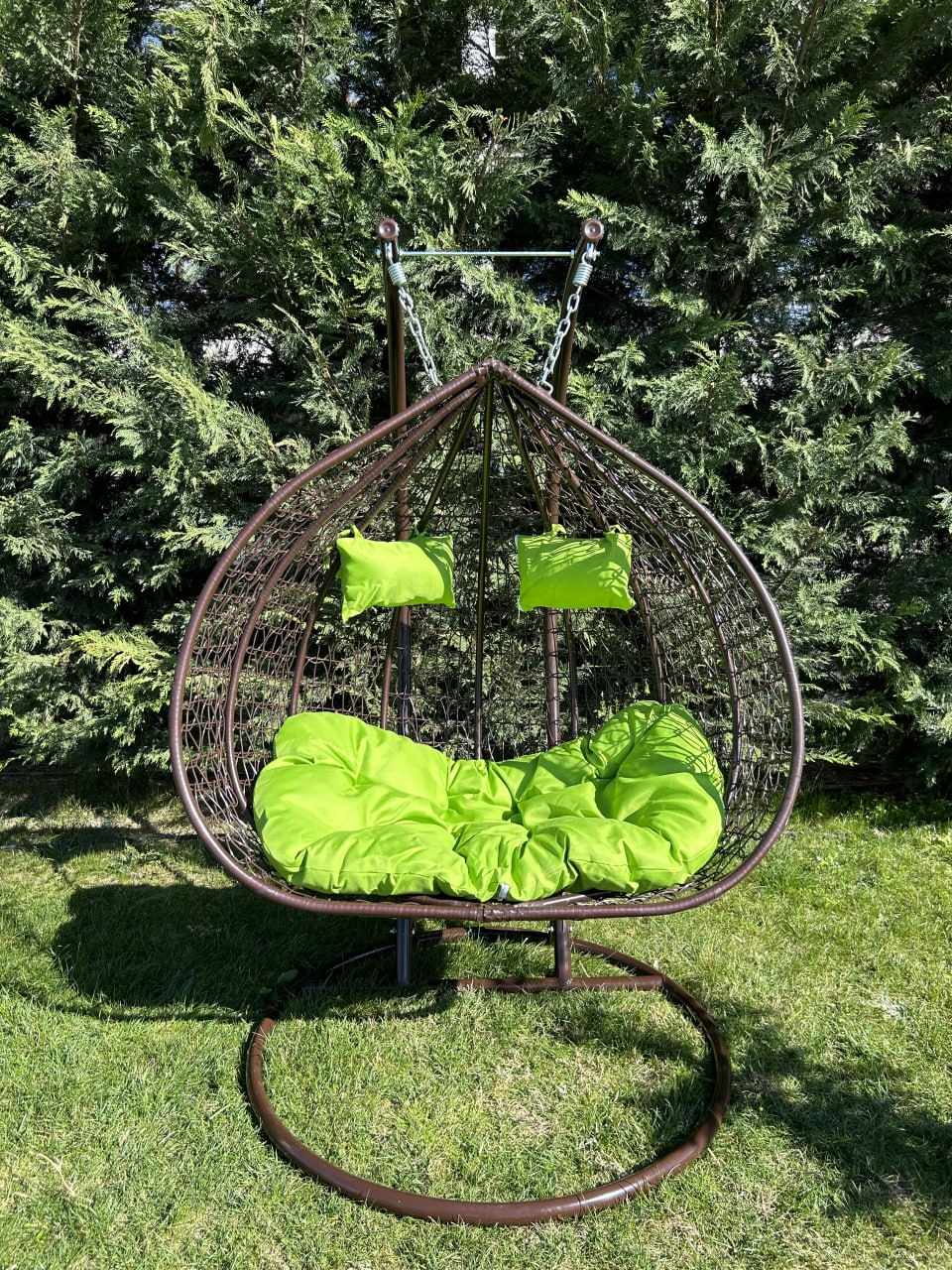 Διπλή Κουνιστή Καρέκλα Rattan - TWIN Swing για Κήπο, Αδιάβροχη, έως 350 kg

