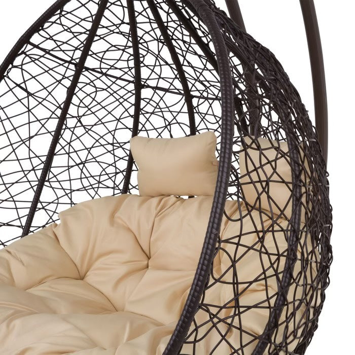 Διπλή Κουνιστή Καρέκλα Rattan - TWIN Swing για Κήπο, Αδιάβροχη, έως 350 kg

