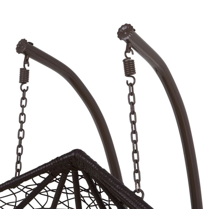 Διπλή Κουνιστή Καρέκλα Rattan - TWIN Swing για Κήπο, Αδιάβροχη, έως 350 kg

