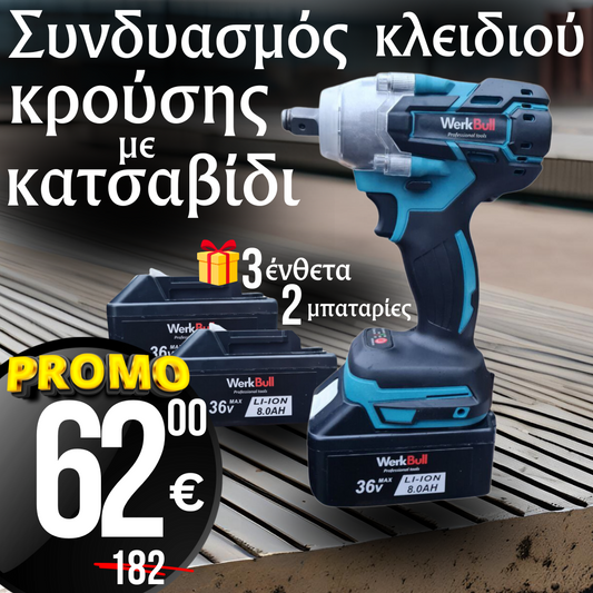 **Συνδυασμένο Πρόγραμμα Οδήγησης Χωρίς Ψήκτρες WERKBULL 36V 8Ah 850 N/m**