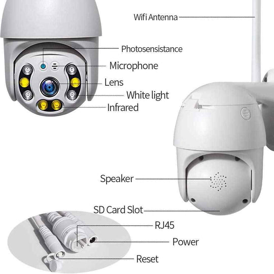 Σετ 2x Περιστρεφόμενες Ασύρματες Κάμερες WiFi 5MPX HD

