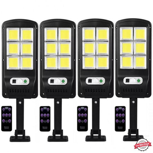 4 τμχ. Φωτιστικό LED COB ηλιακό με αισθητήρα κίνησης 100W με τηλεχειριστήριο
 