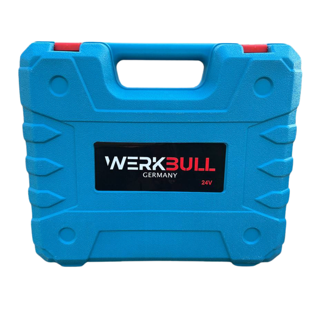 Γερμανικό κατσαβίδι WerkBull δύο ταχυτήτων 25 εξαρτήματα + δύο μπαταρίες 24v 3Ah